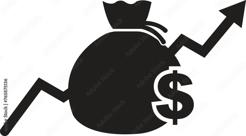 money increase icon with graph vector illustration money increase icon with graph vector illustration