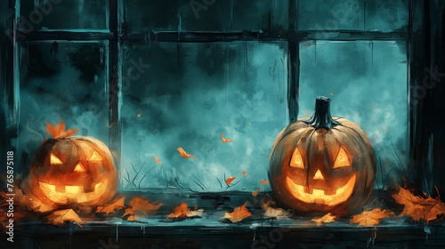Halloween acrylic illustration