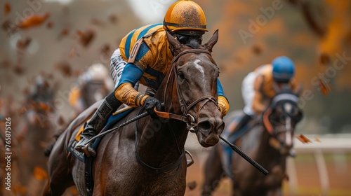 jockey on the horse during races