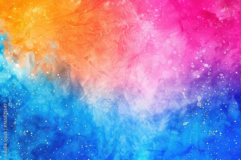 Fototapeta premium Colorful Orange Pink Borders on Vibrant Watercolor