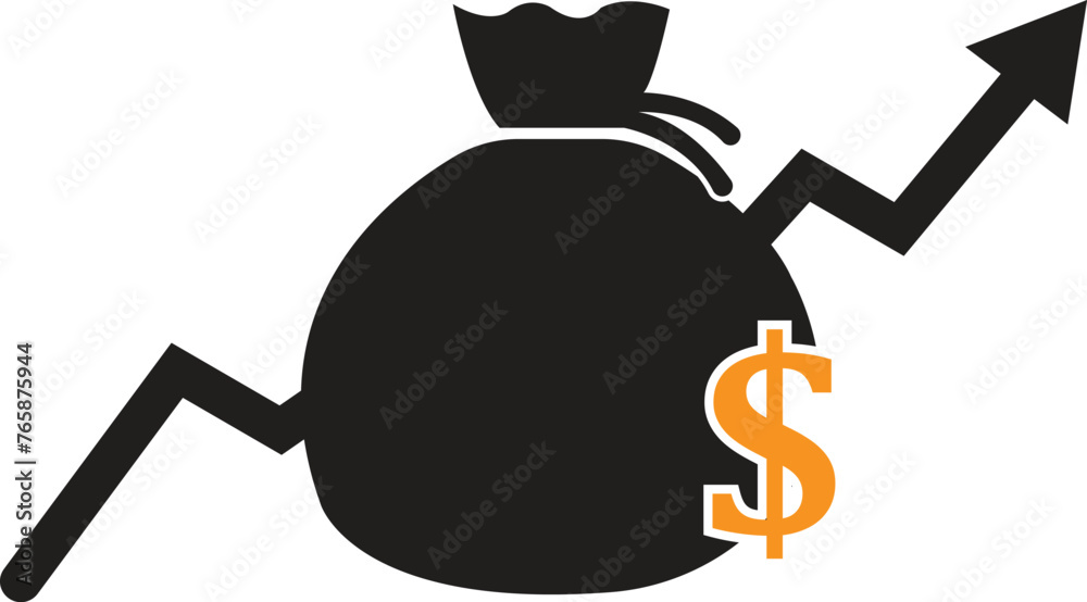 money increase icon with graph vector illustration money increase icon with graph vector illustration