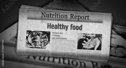 Healthy food newspaper printing media