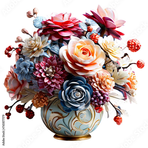 bouquet in a vase decoration planted in a ceramic pot image	
