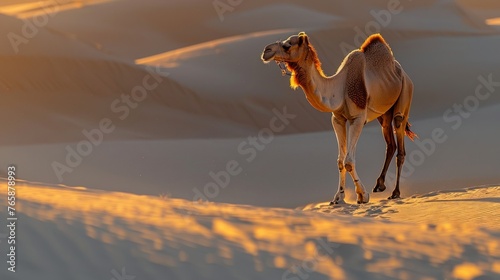 awn  desert and camel  dust with light
