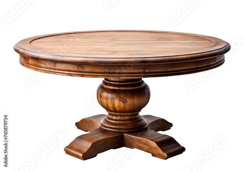 Elegant round wooden table, cut out