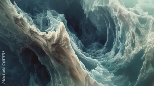 Fluid shapes and textures merging and separating in an endless dance of creation