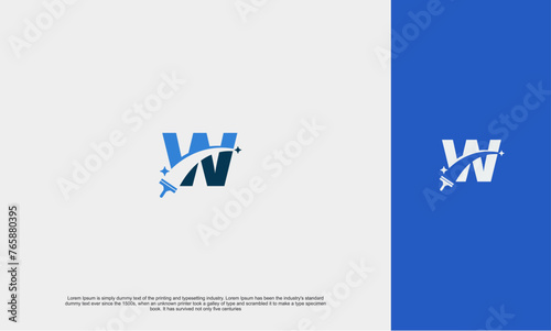 Initial logo W slick clean modern logo cleaning company design window cleaning service, painting service with sparkles. Vector illustration concept