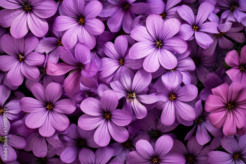 purple flowers, top view, background сreated with Generative Ai © Andrii Yablonskyi