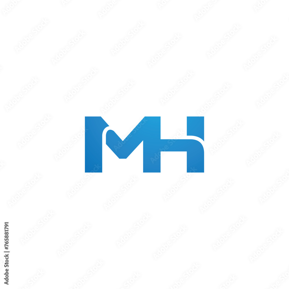 Vector initial letter MH typography logo design vector