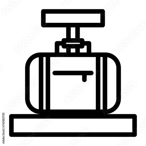 luggage scales icon in outline style