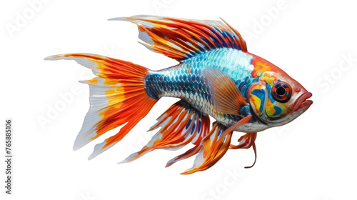 A colourful rare exotic fish isolated on a transparent background