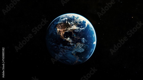 An evocative image capturing the moment of Earth Hour as seen from outer space