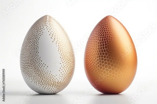 Gold, White and Copper Easter Eggs
