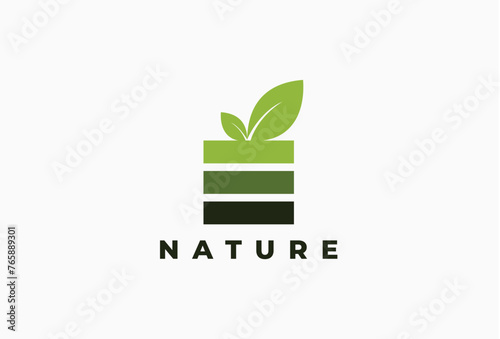 Abstract Green Leaf Logo. Abstract Ecology Vector Design Logotype Element