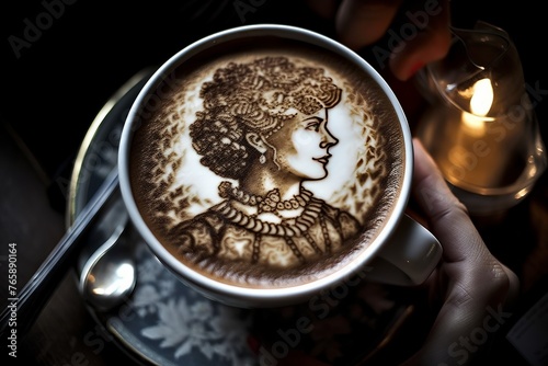 Woman in Latte Art