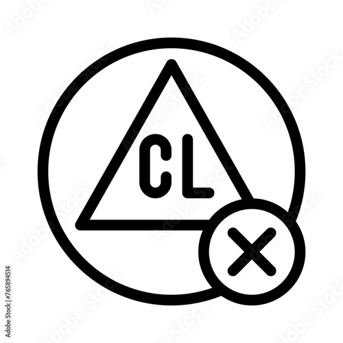 no bleaching line icon