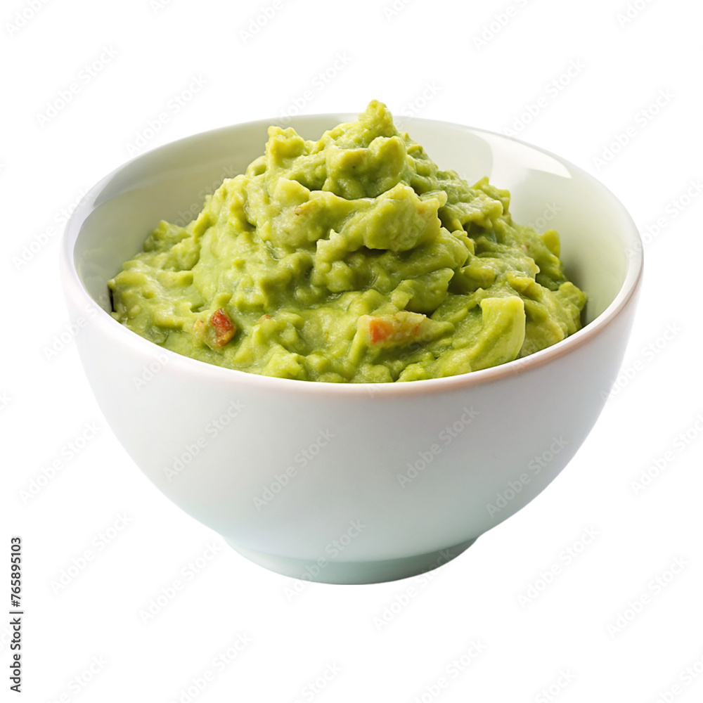 Guacamole in a bowl isolated on a transparent background. Guacamole in a bowl isolated on a transparent background.