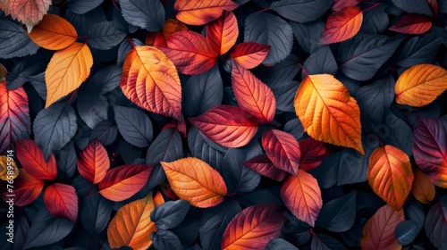 Autumn leaves pattern background, generated with AI
