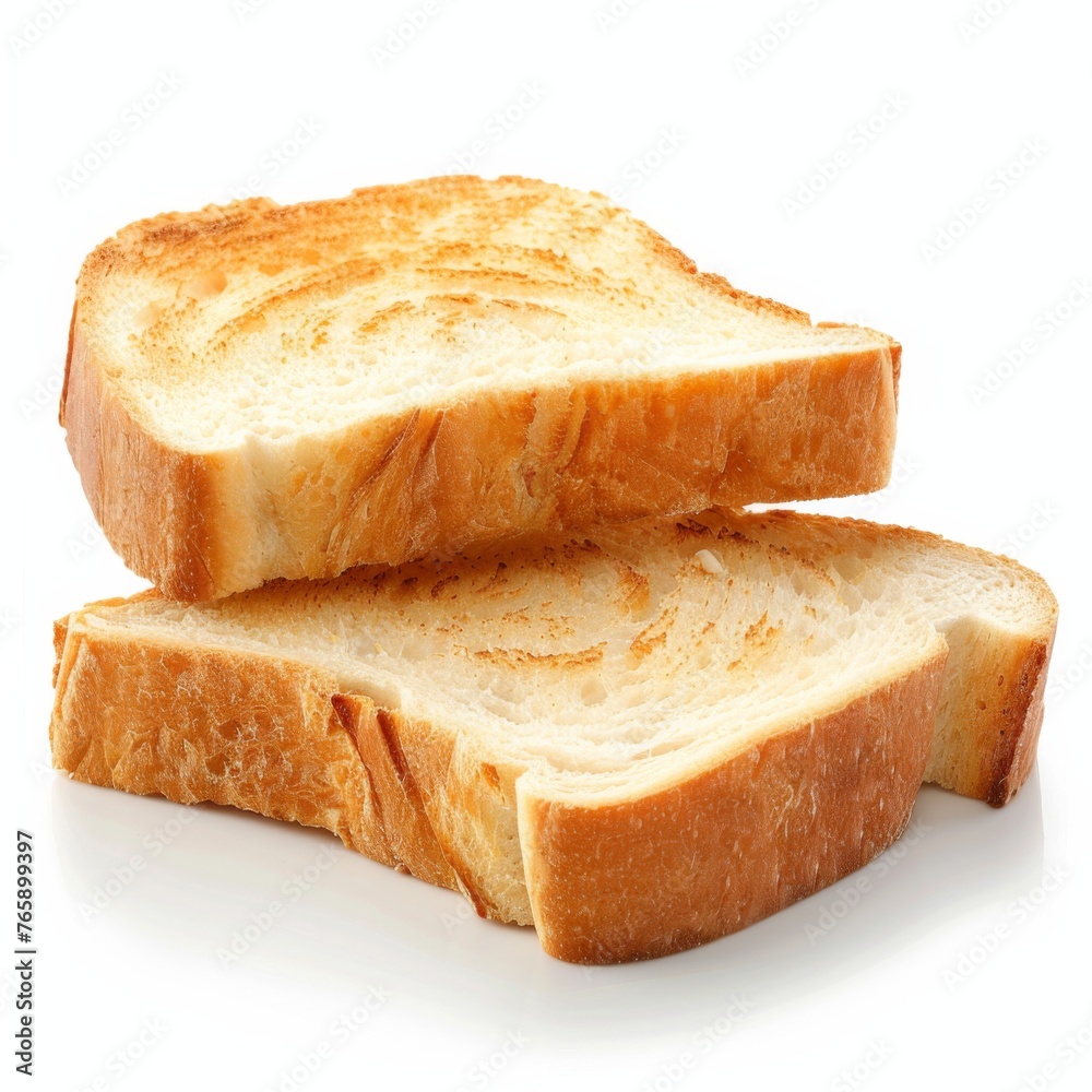 Half piece of bread on a white background, generated with AI Half piece of bread on a white background, generated with AI