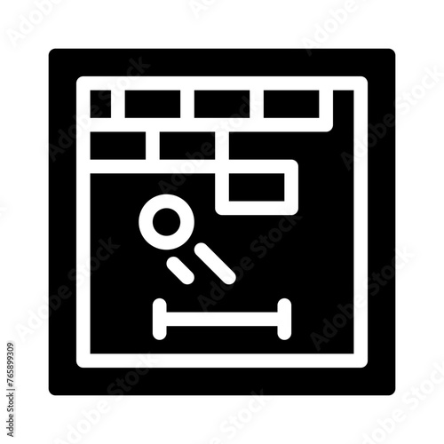 brick breaker glyph icon