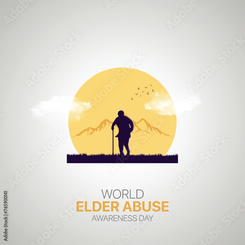 world elder abuse awareness day creative ads design, Jun 15. vector, 3D illustration. © vecgrapstock