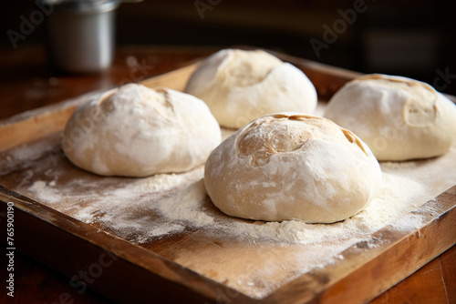 the process of gluten development in dough - bake bread сreated with Generative Ai