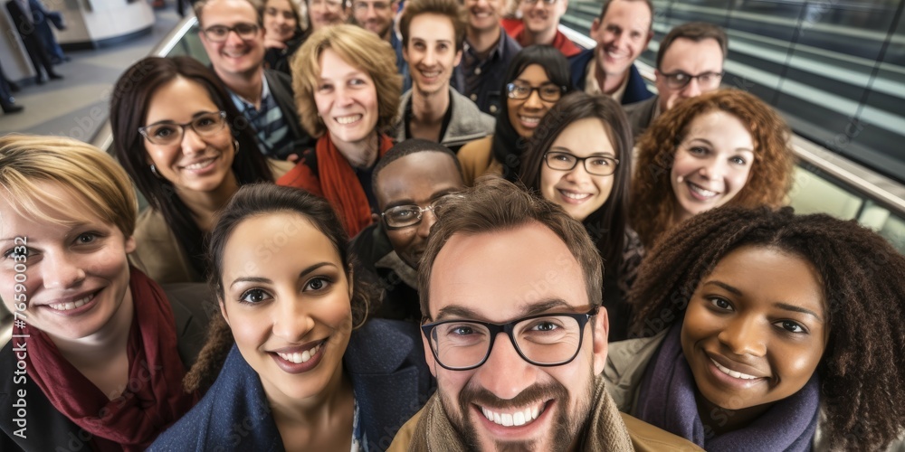 Diverse Group Standing in Front of a Train Diverse Group Standing in Front of a Train