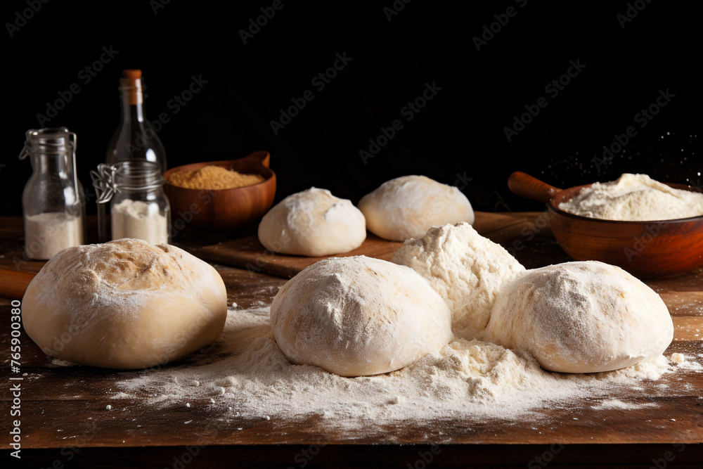 Fototapeta premium the process of gluten development in dough - bake bread сreated with Generative Ai