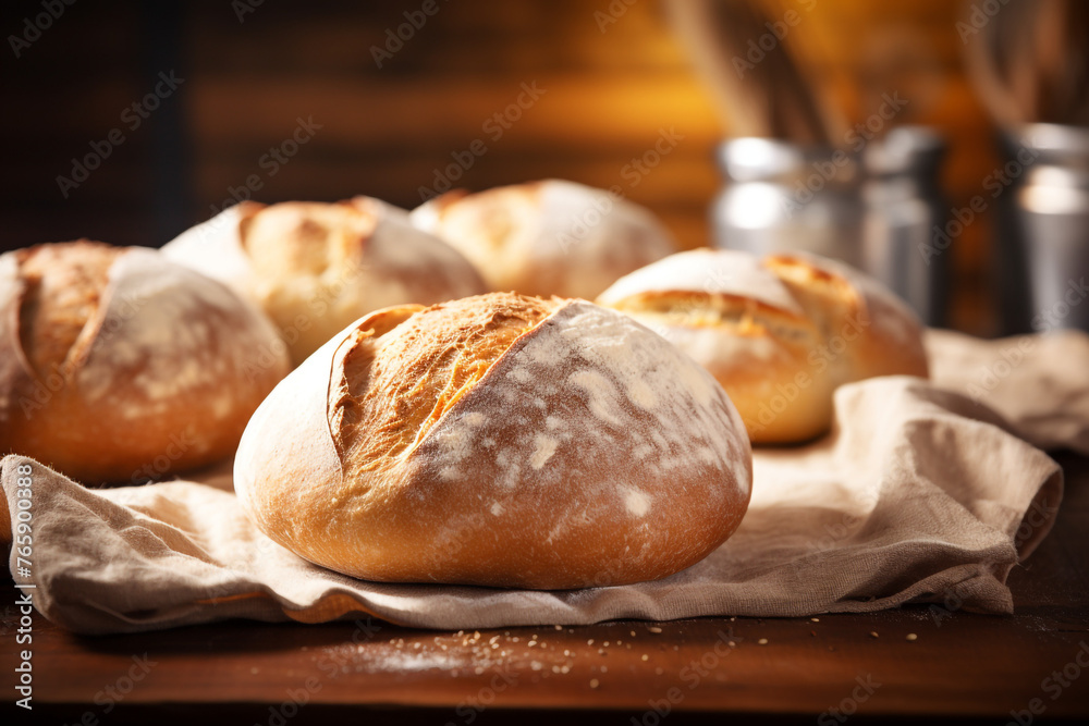 the process of gluten development in dough - bake bread сreated with Generative Ai