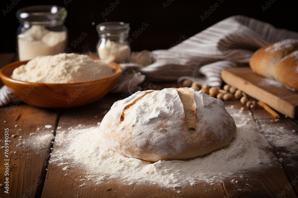 the process of gluten development in dough - bake bread сreated with Generative Ai the process of gluten development in dough - bake bread сreated with Generative Ai
