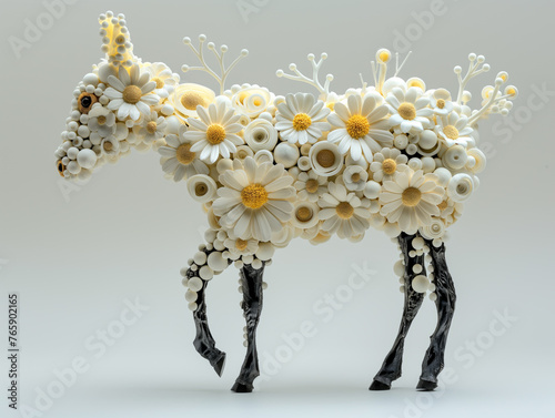 Zwierz w kwiaty, rzeźba