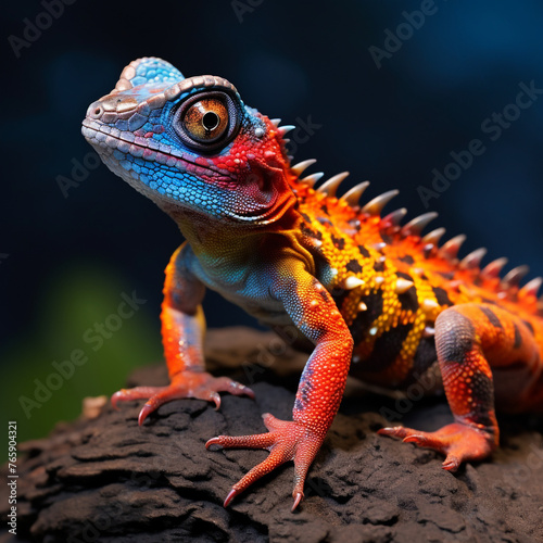 Opalescent Lava Lizard   reated with Generative Ai