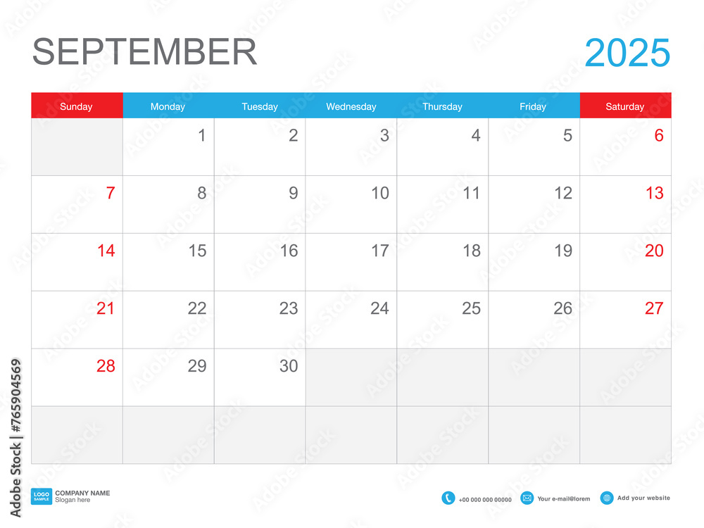 September 2025 template, Calendar 2025 design, Desk Calendar 2025