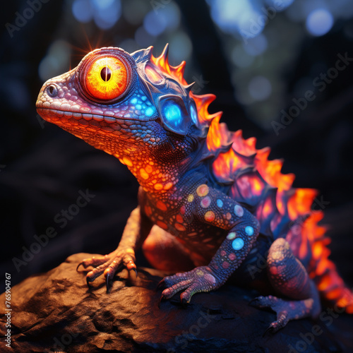 Opalescent Lava Lizard   reated with Generative Ai