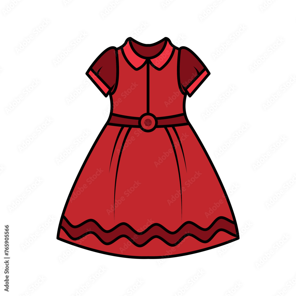 Simple dress women's fashion vector icon