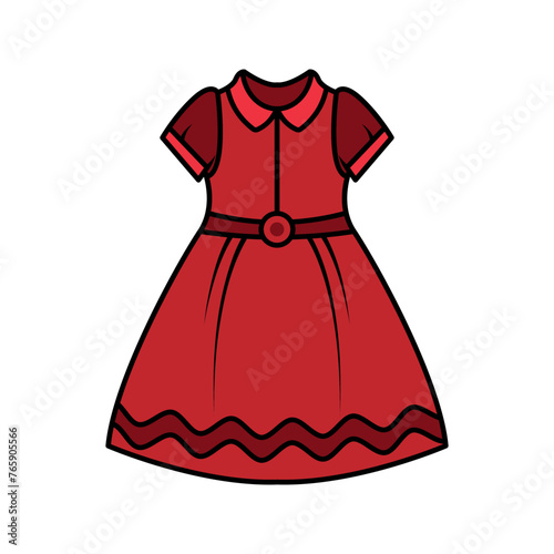Simple dress women's fashion vector icon