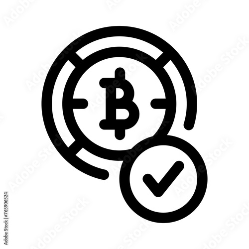 bitcoin accepted line icon