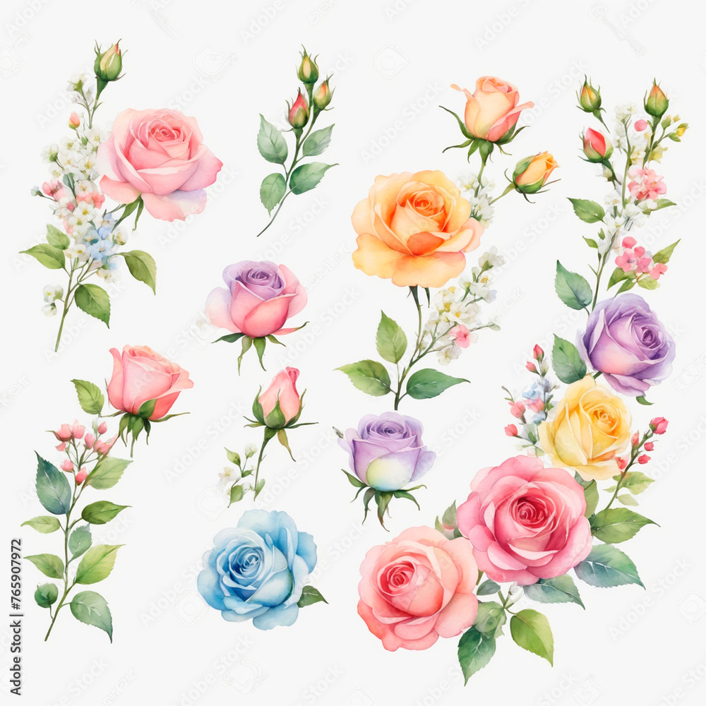 Naklejka premium set of roses