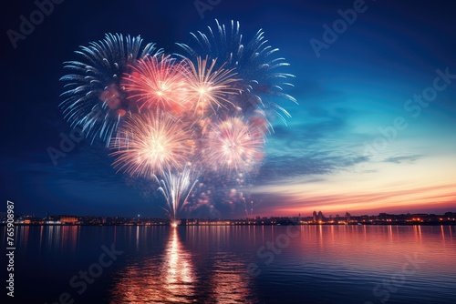 fireworks on the river © Pixalogue