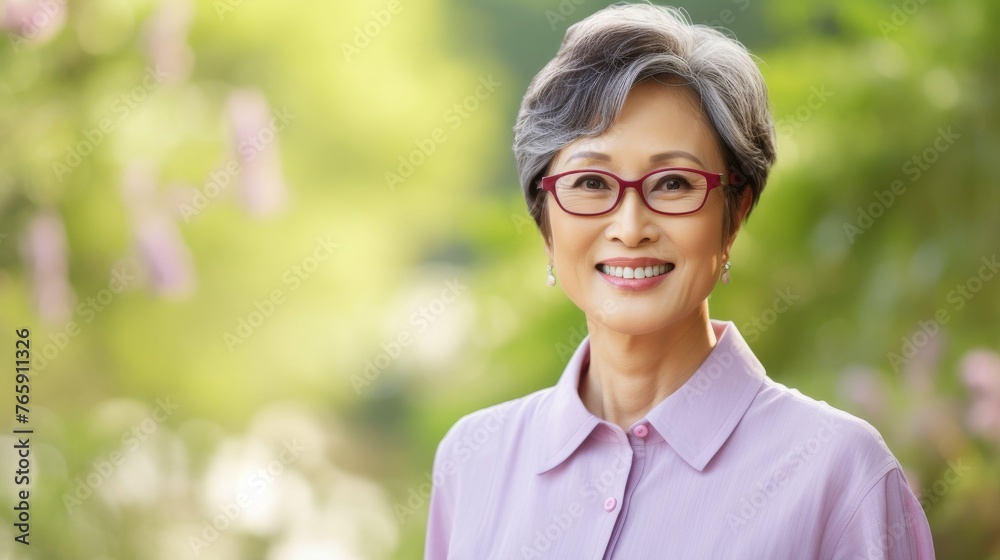 Woman in Glasses and Purple Shirt Woman in Glasses and Purple Shirt