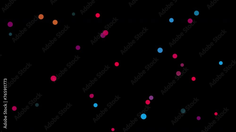 Coloured circles looping up on black background Coloured circles looping up on black background
