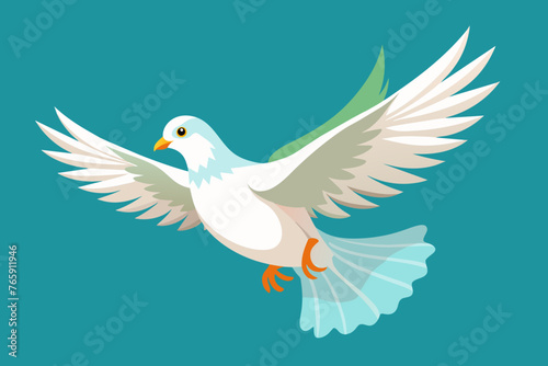 Flying dove vector arts illustration