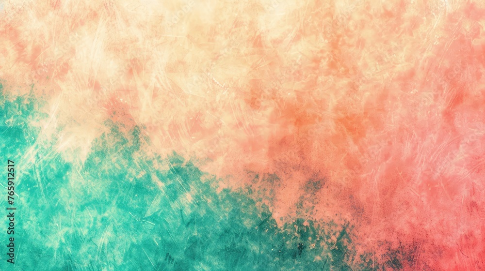 Fototapeta premium Grainy Gradient Background in Orange Teal Green Pink Tones