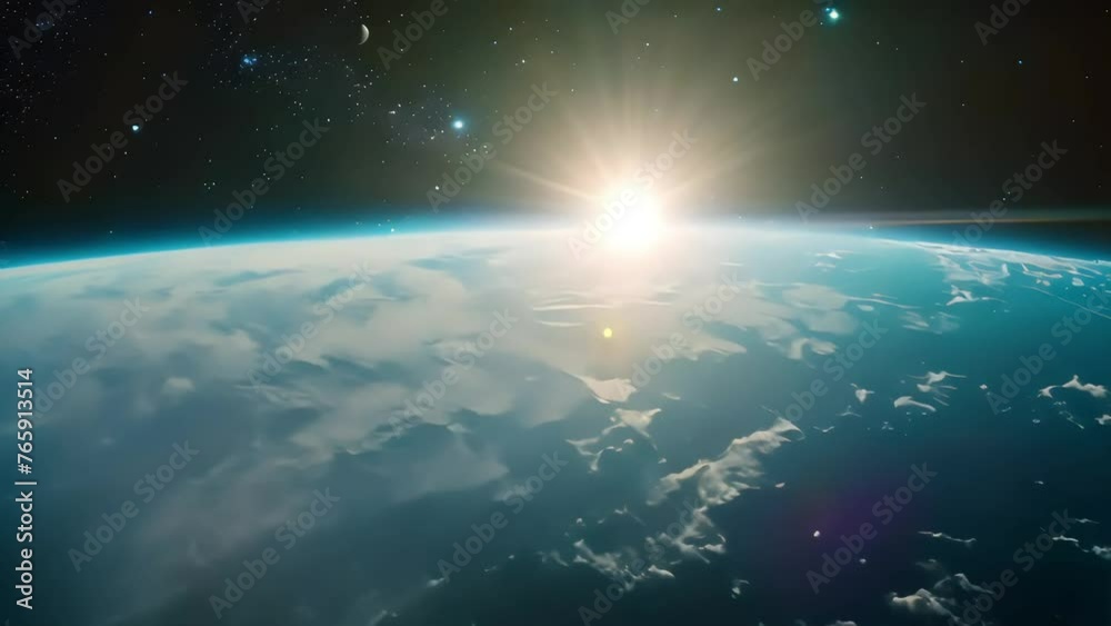 A view from a rocket flying out of the atmosphere of planet Earth. A view from a rocket flying out of the atmosphere of planet Earth.