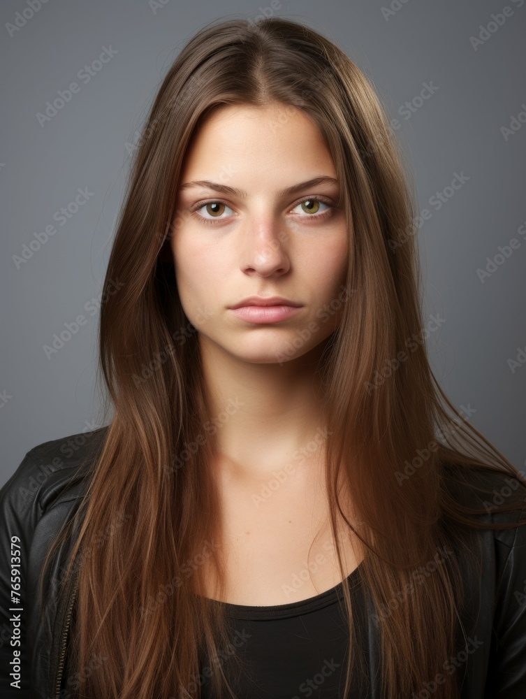 Woman With Long Hair in Black Shirt Woman With Long Hair in Black Shirt