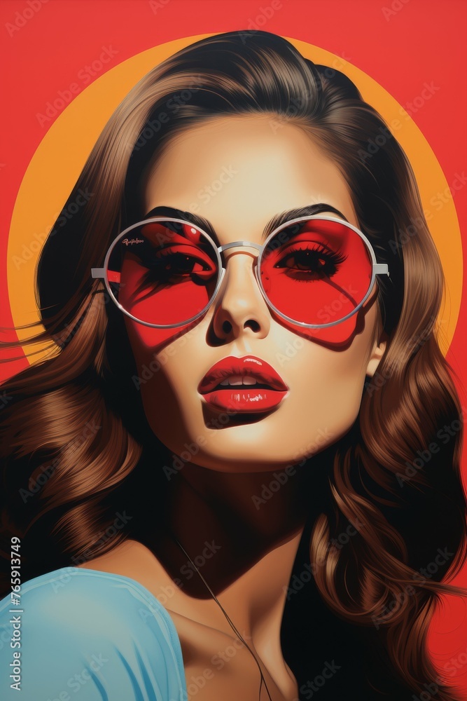 Woman Wearing Red Glasses