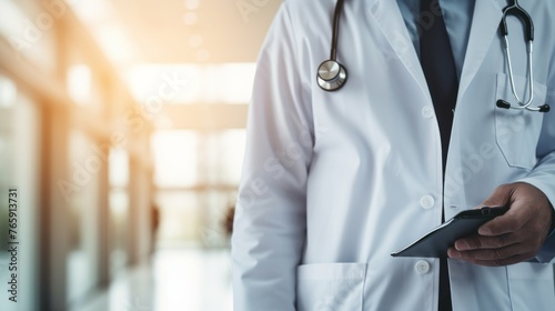 Doctor Holding Clipboard for Medical Records