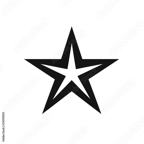 star shape symbol black and white flat vector 