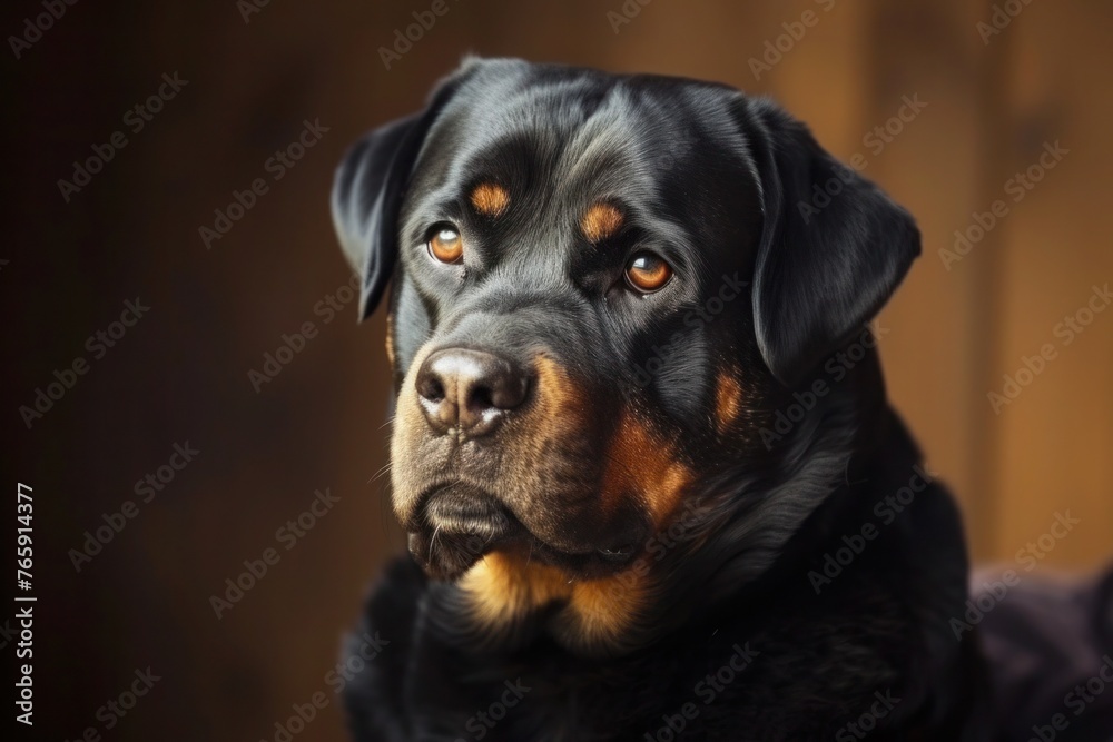 A Rottweiler with an affectionate expression, captured in a candid moment, with space for text along the bottom edge of the image. A Rottweiler with an affectionate expression, captured in a candid moment, with space for text along the bottom edge of the image.