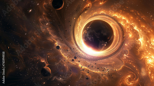 buraco negro sugando planetas photo